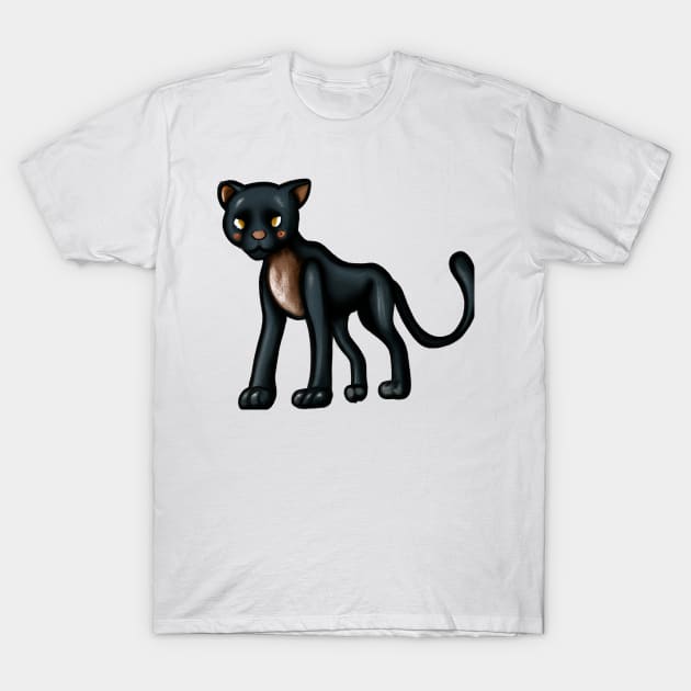 Cute Black Panther Drawing T-Shirt by Play Zoo